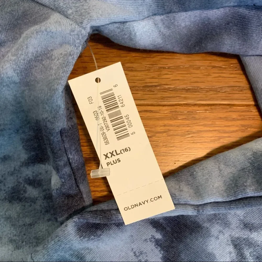 NWT New OLD NAVY Sweatshirt Tunic Dress Tie Dye Blue Navy XXL 16 Girls Plus
